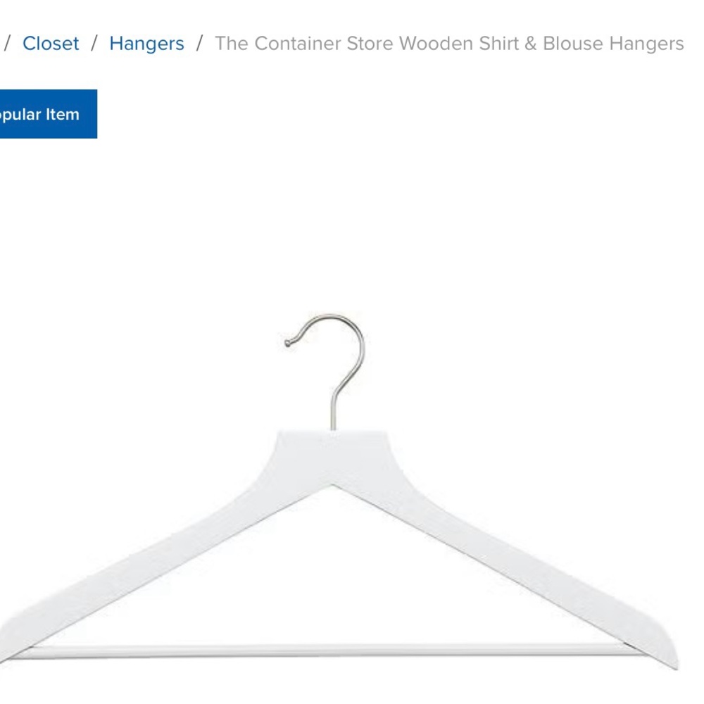 The Container Store White Wooden Hangers
